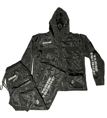 Stylish Black Windbreaker Suit for Men| Sayless Militant Series