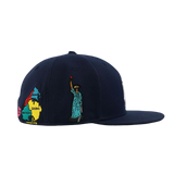 WSM Big Apple (NYC)| Fitted Hat | Navy Blue   FREE SHIPPING!!