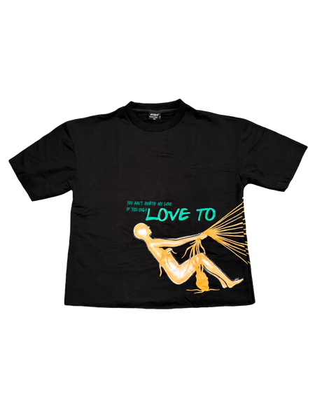 Love To Hate Me| Drop Shoulder Shirt | Black/Green