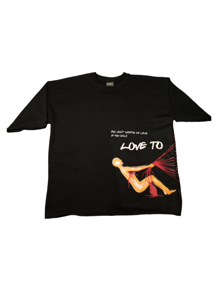 Love To Hate Me| Drop Shoulder Shirts | Black/Red
